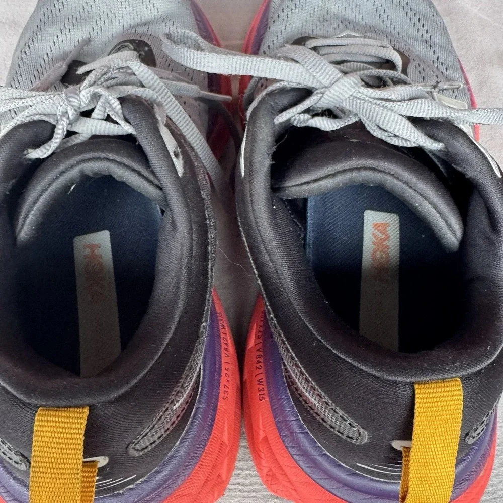 Size 8d - Hoka One One Bondi 8 Grey Black White Red‎ Men's Shoes